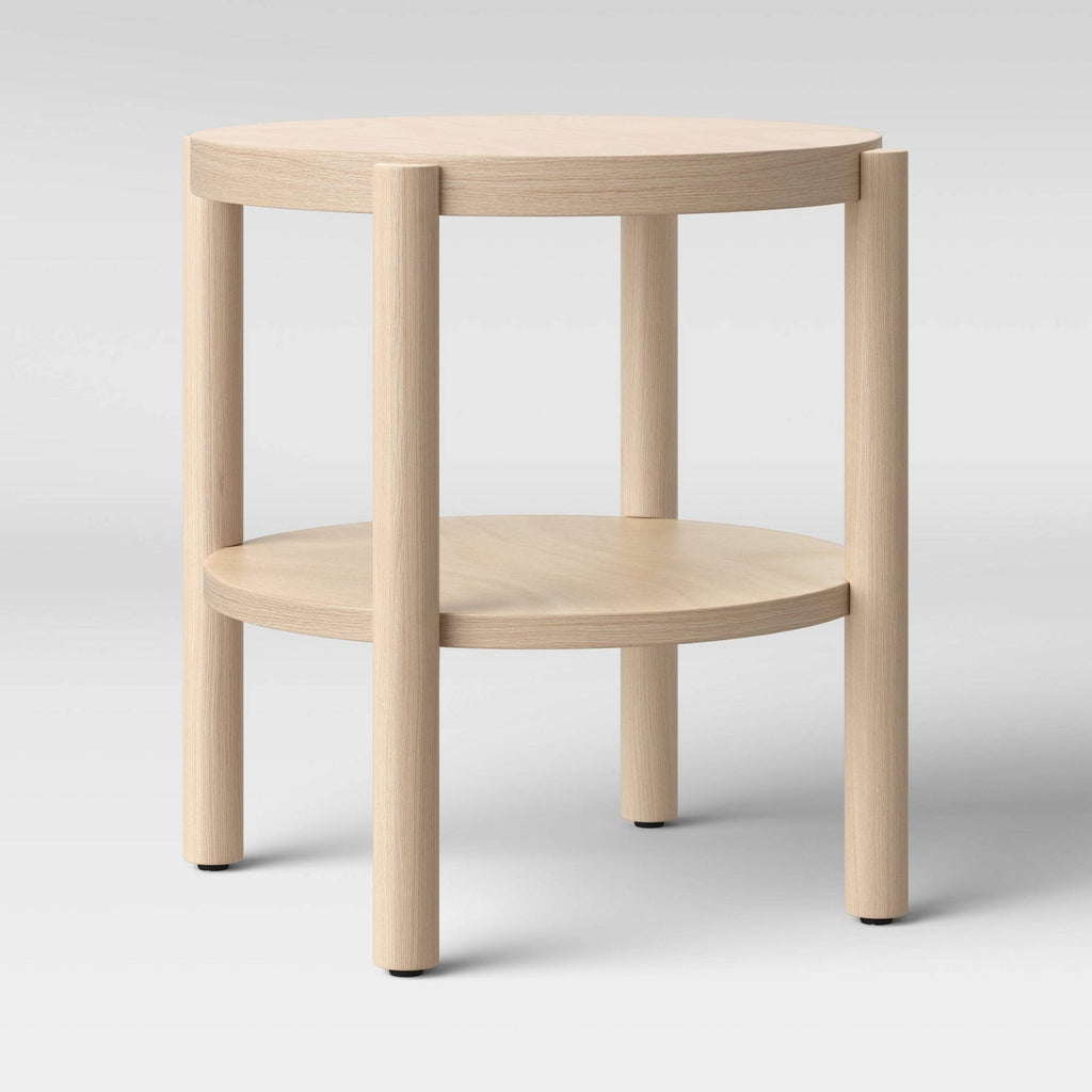 Round Wood Accent Table Natural C28643