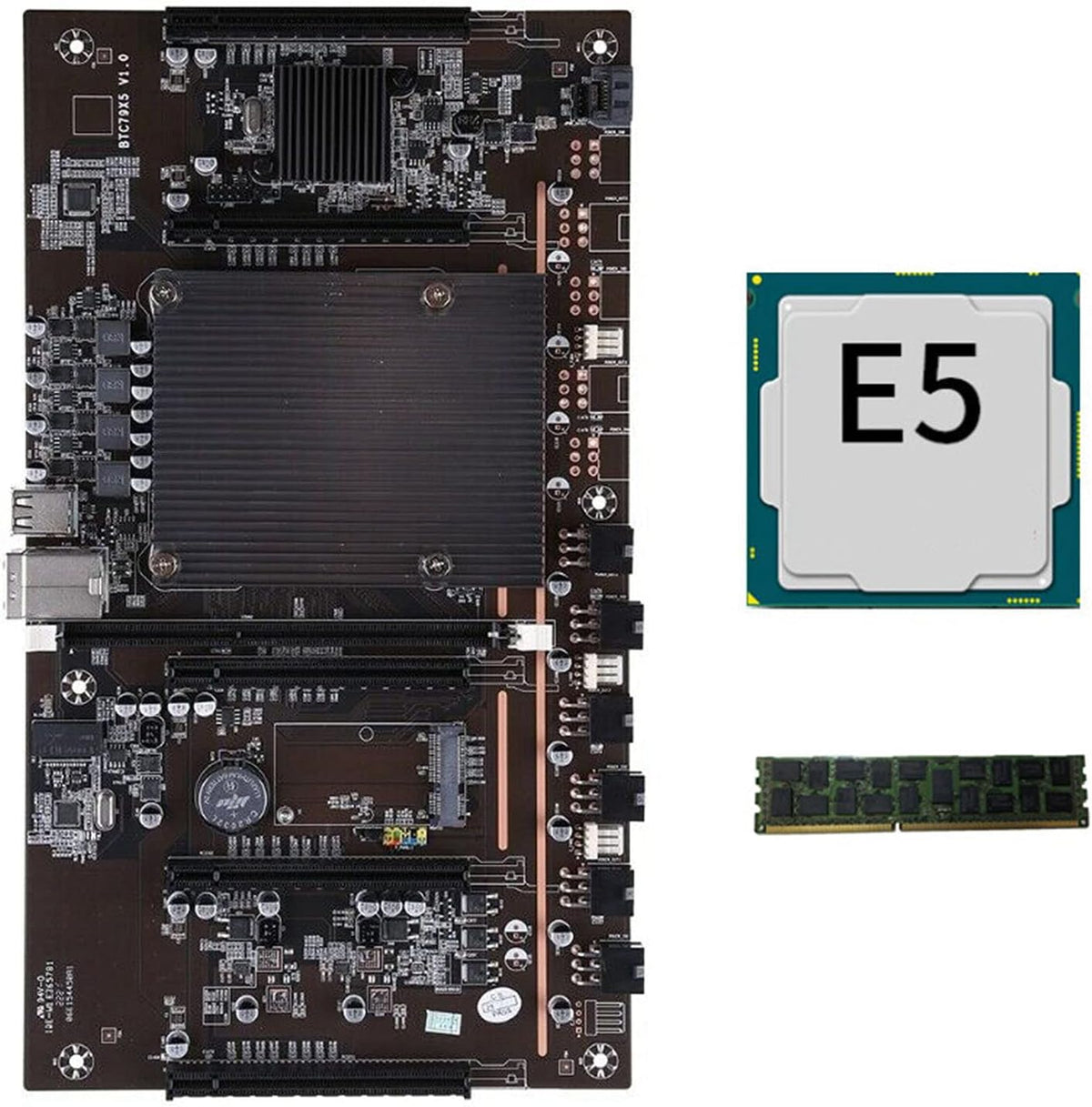 X79 LGA 2011 DDR3 Mining Motherboard with E5 2620 CPU N477
