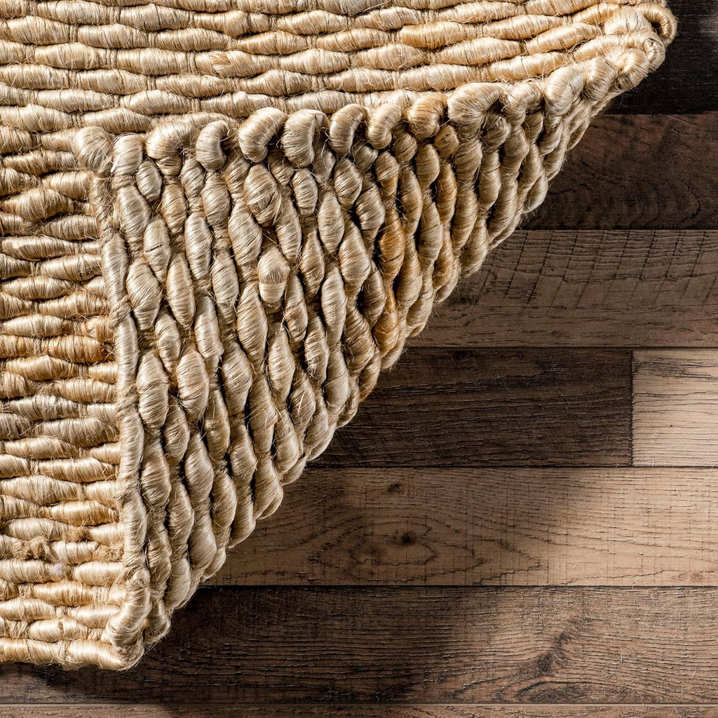 Natural Hand Woven Jute Area Rug, 5x8 U982