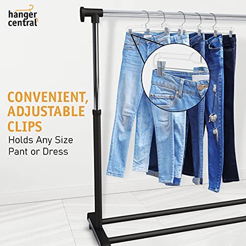 12 Pack 14" Clear Skirt Hangers with Adjustable Clips C171