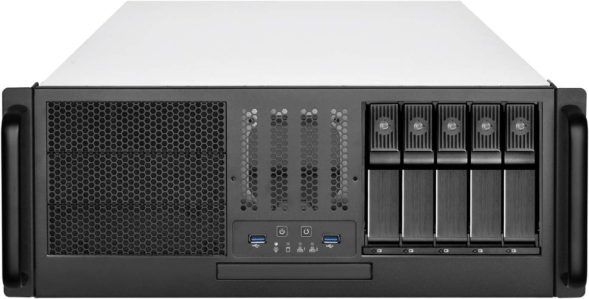 4U Rackmount Server Case with 5 x 3.5 Hot-Swappable Bay and 3 x 5.25 Bays O541