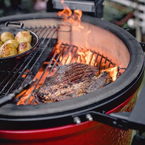 18-inch Ceramic Charcoal Grill and Smoker with Cart P48337