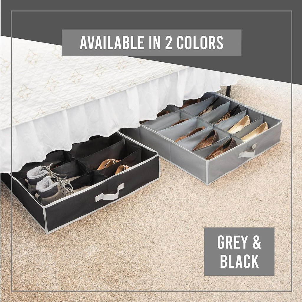 Extra Large Underbed Shoe Storage Organizer, Set of 2 Gray C583