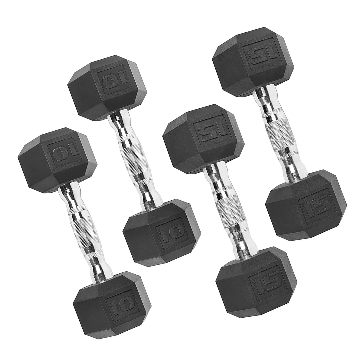 150lb Rubber Hex Dumbbell Set I77814