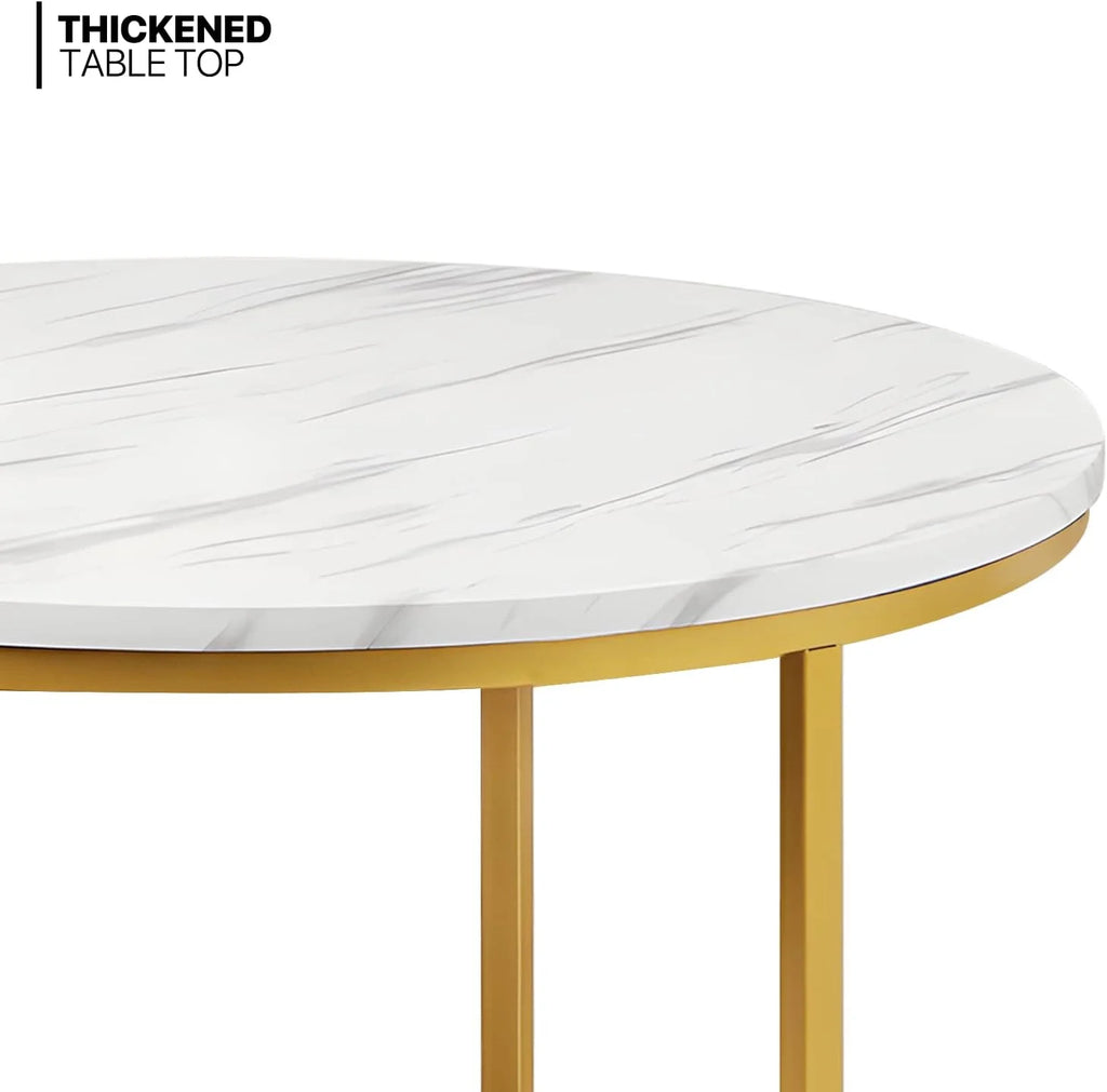 35" Marble Look Nesting Coffee Table Set of 2 M1091