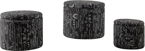 3 Piece Ottomans with Storage S76012