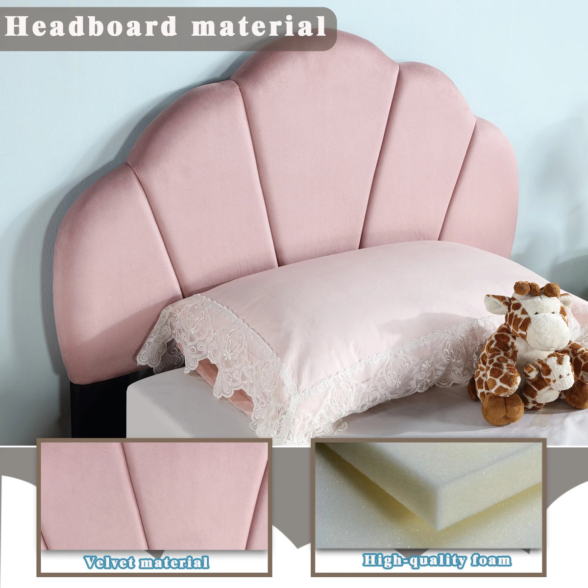 Pink Upholstered Twin Size Platform Bed G98960