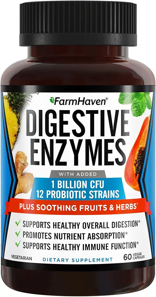 Digestive Enzymes with Probiotics & Herbs, Vegetarian, 60 Capsules J6462