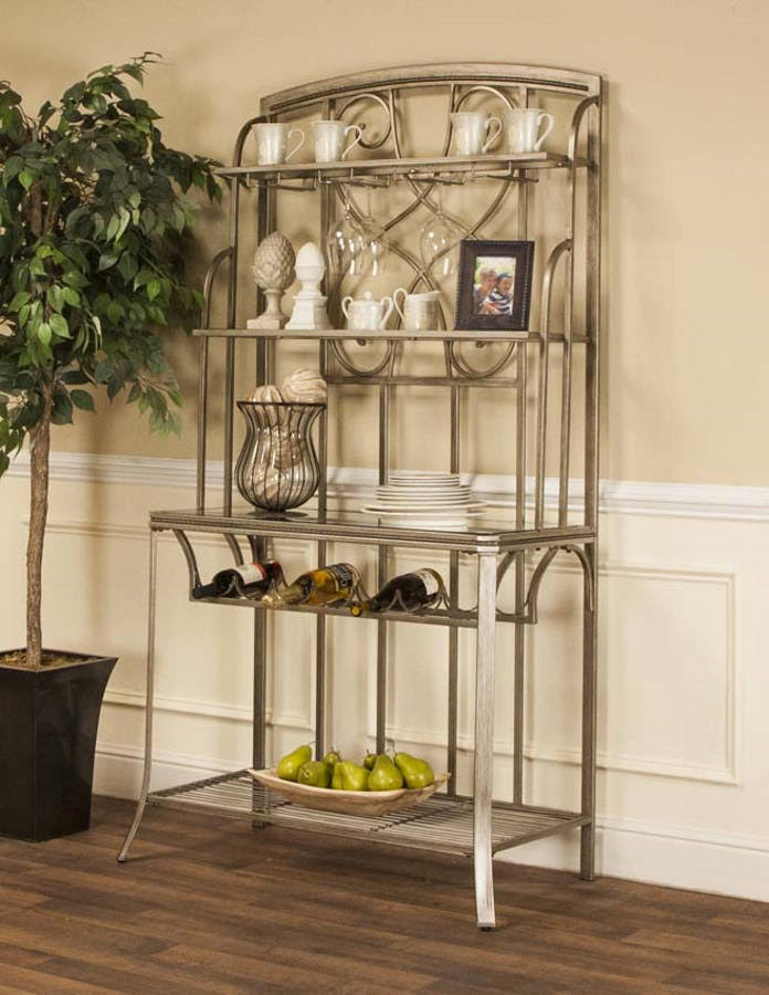 Antique Bronze Steel Glass Bakers Rack L486724