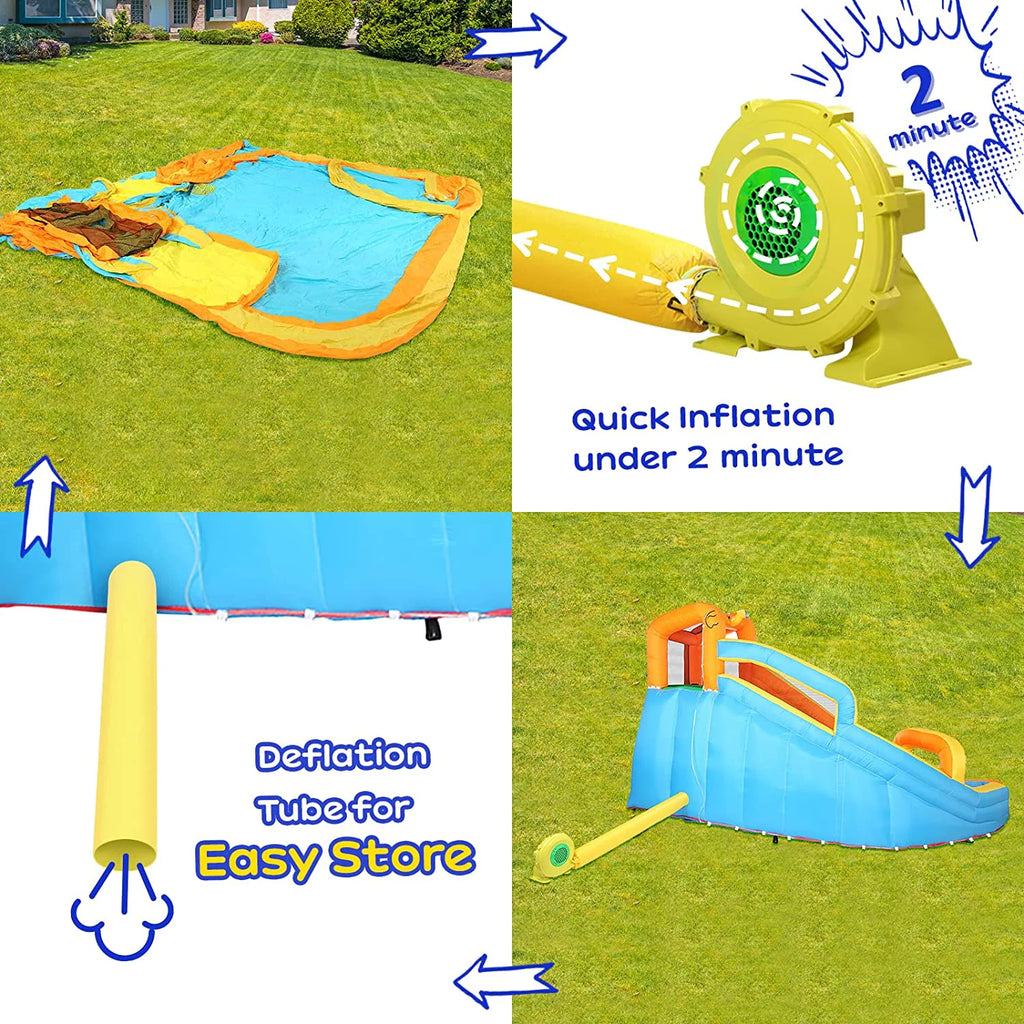 Inflatable Water Slide Bounce House with Splash Pool S99054