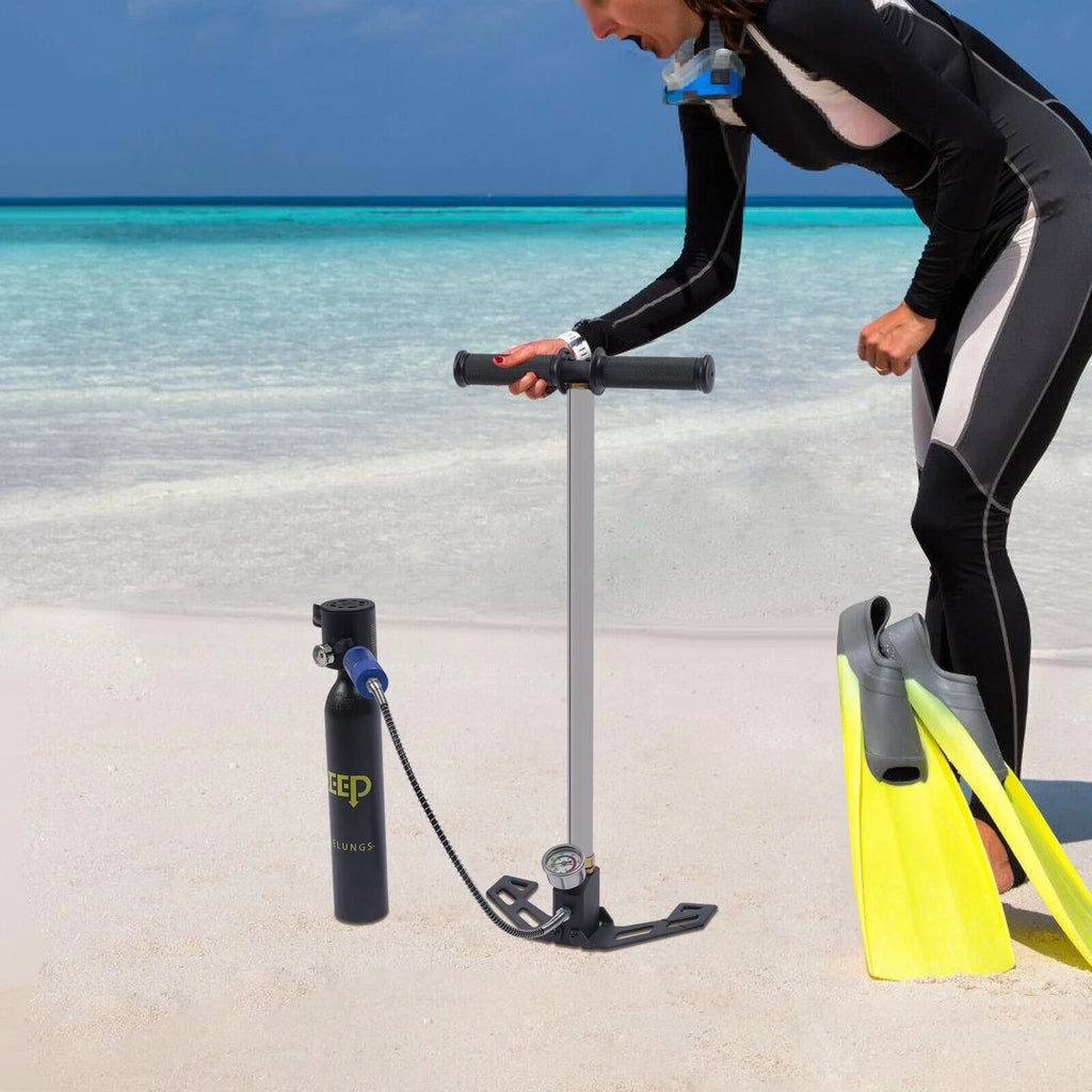 Mini Scuba Diving Case Kit 0.5L Oxygen Tank Pump Equipment M35632