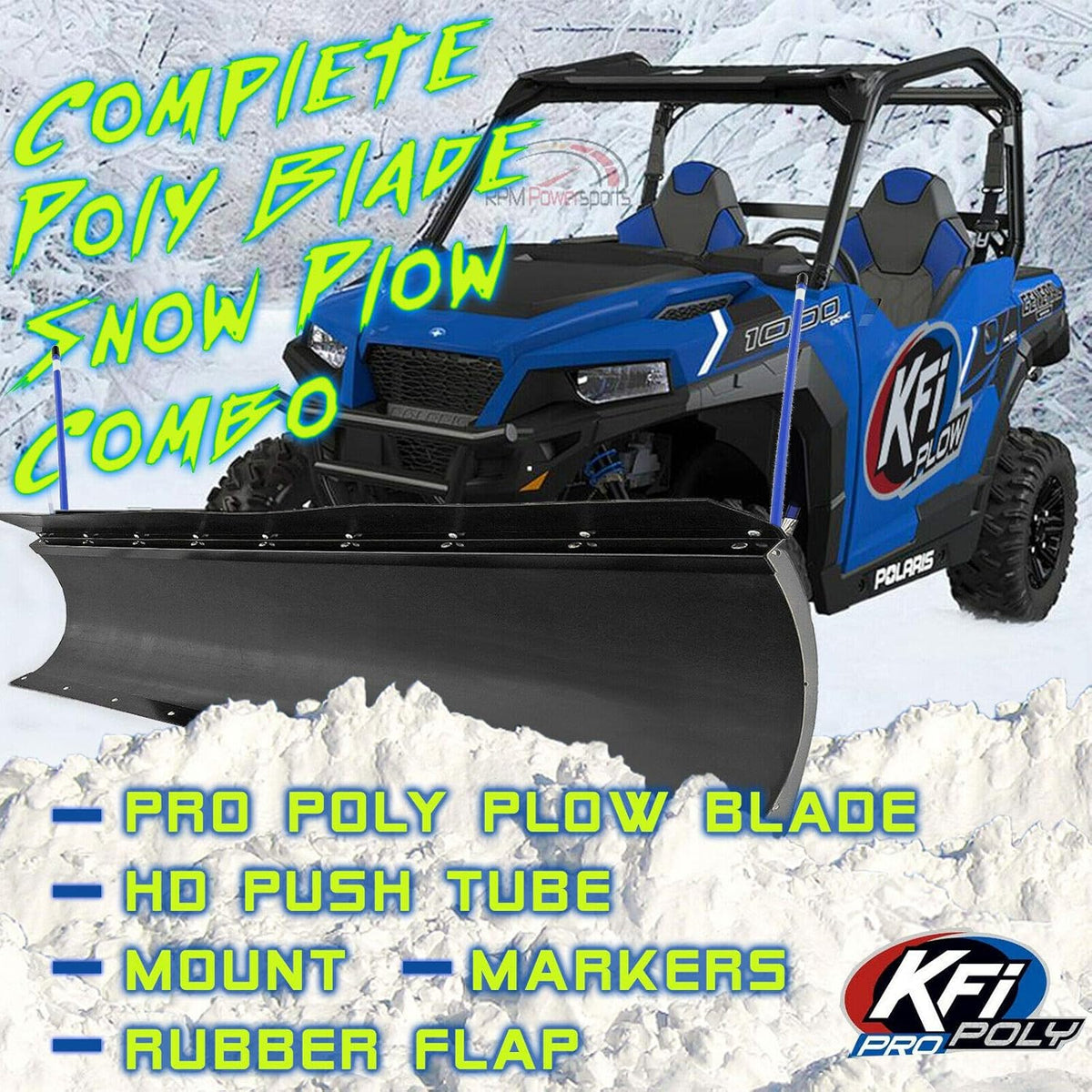 60" Snow Plow & Mount for Honda Pioneer 1000 5-Seat UTV Y1386