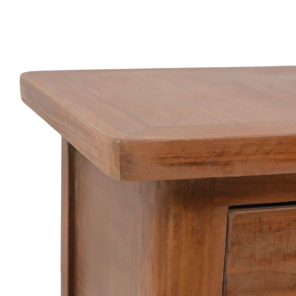 Solid Fir Wood Bedside Cabinet Brown Y442080
