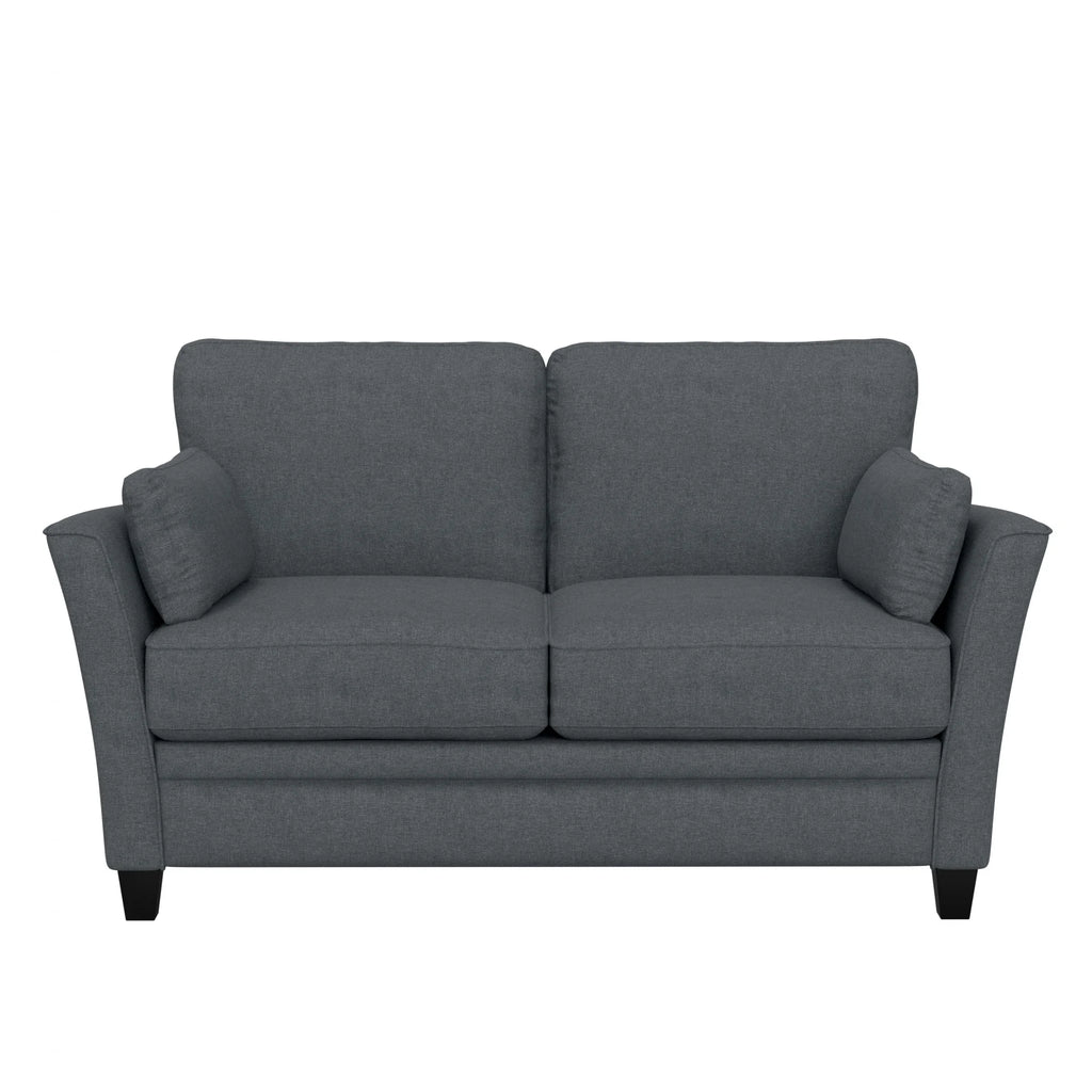 Gray Upholstered Loveseat with 2 Pillows N9305