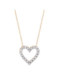 1/4 cttw Diamond Heart Pendant Necklace in 14kt Gold-Plated Sterling Silver, 18" P9630