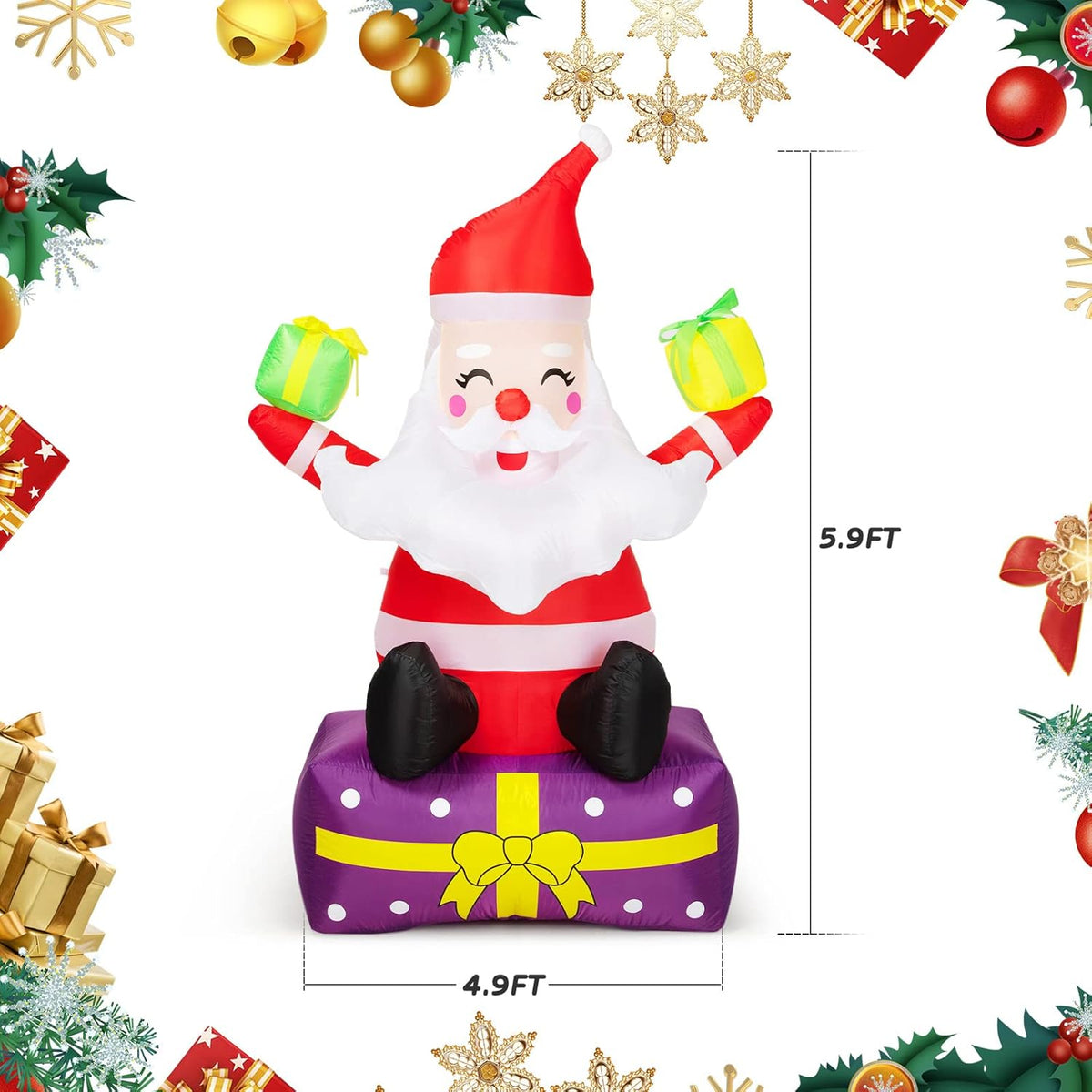 6 Ft Inflatable Santa Claus with Gift Boxes Y9753
