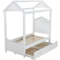 Twin Size White Wood Frame Trundle T115
