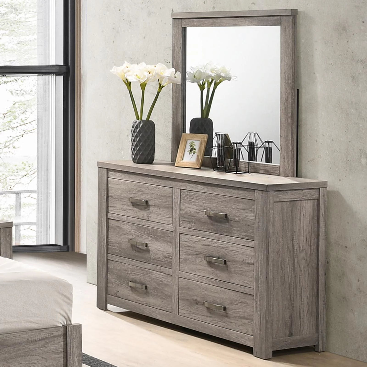 6 Drawer Dresser with Mirror J2907