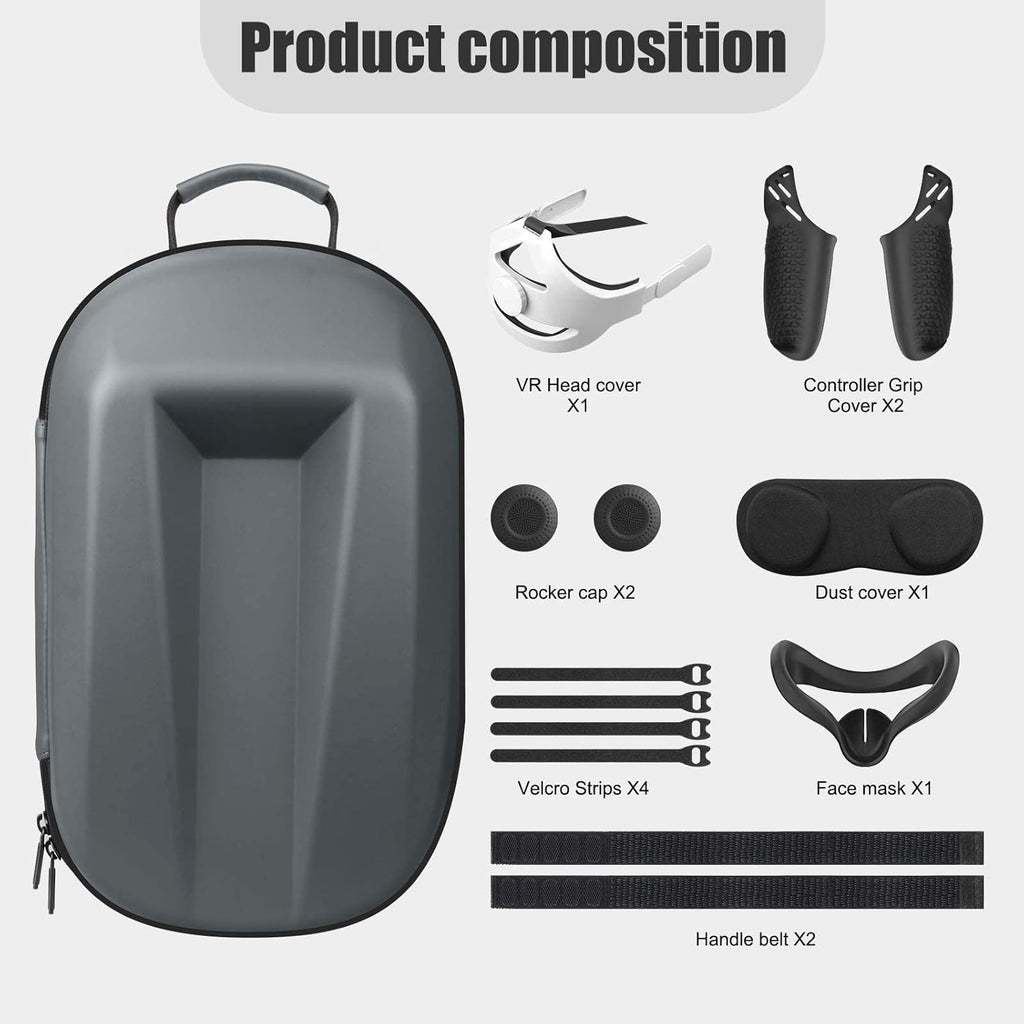 Head Strap with Case Travel, Face Pad, Controller Grips Cover Y359177