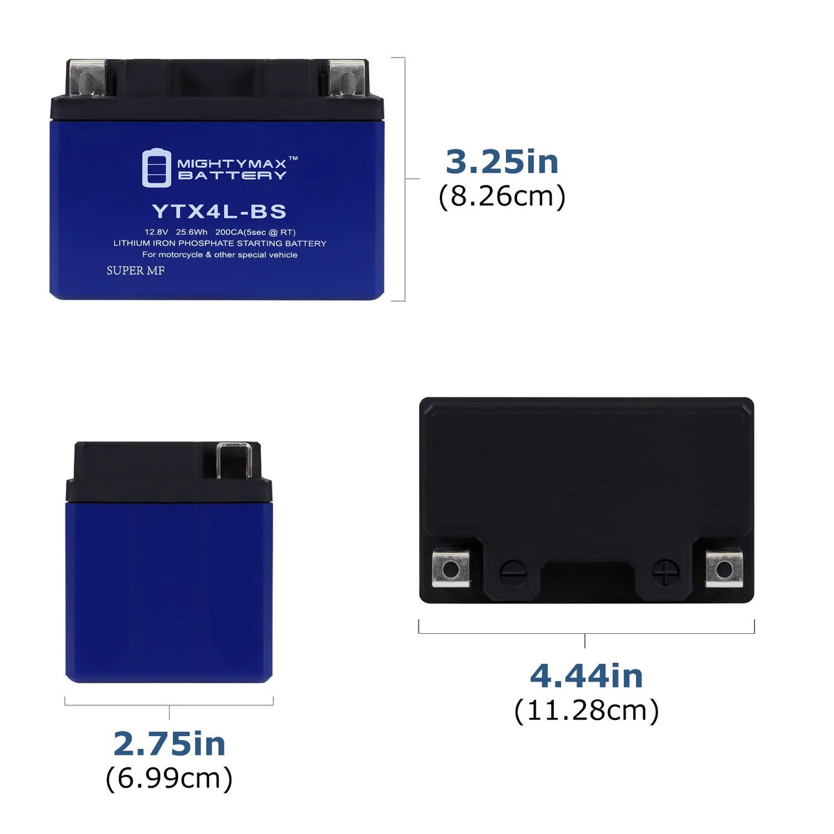 YTX4L-BS Lithium Replacement Battery 3 Pack X868103