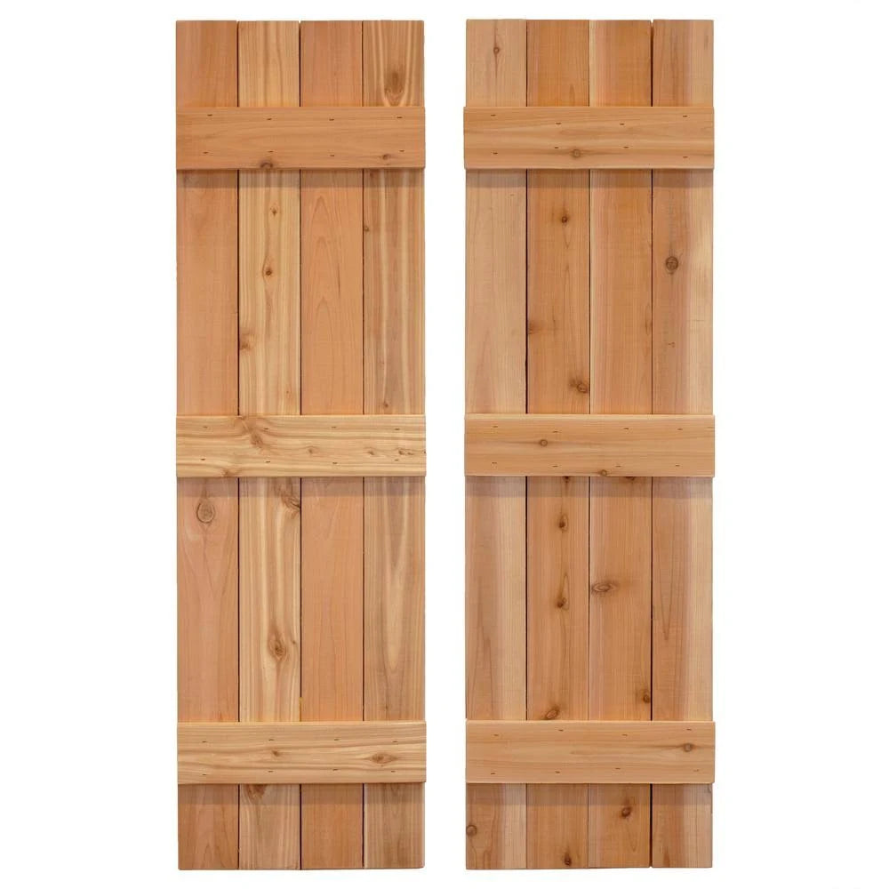 Brown 60 inch Board and Batten Exterior Shutters Pair R94488