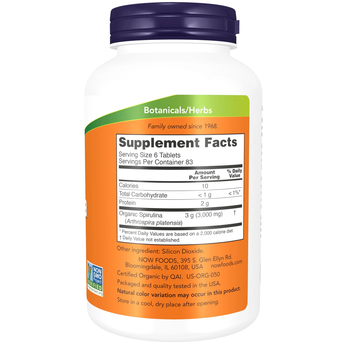 Organic Spirulina 500 Mg Tablets N960