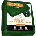 Heavy Duty Green/Black Poly Tarps 20' x 40' N89405
