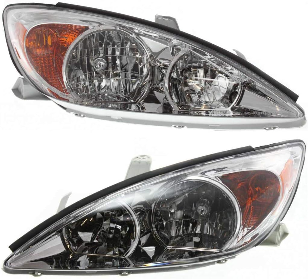 Chrome Headlight Assembly Pair for Toyota Camry 2002-2004 P691651