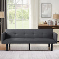 Blue Faux Suede Futon Sofa Bed K93258