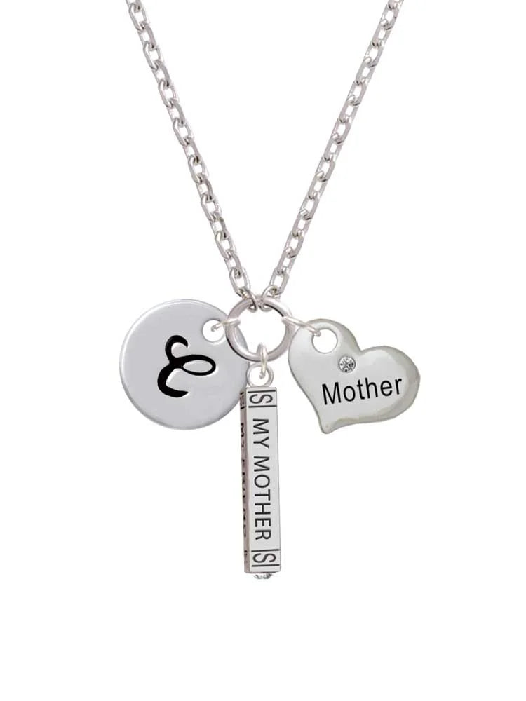 Silvertone Script Letter C Disc Zoe Necklace P6400