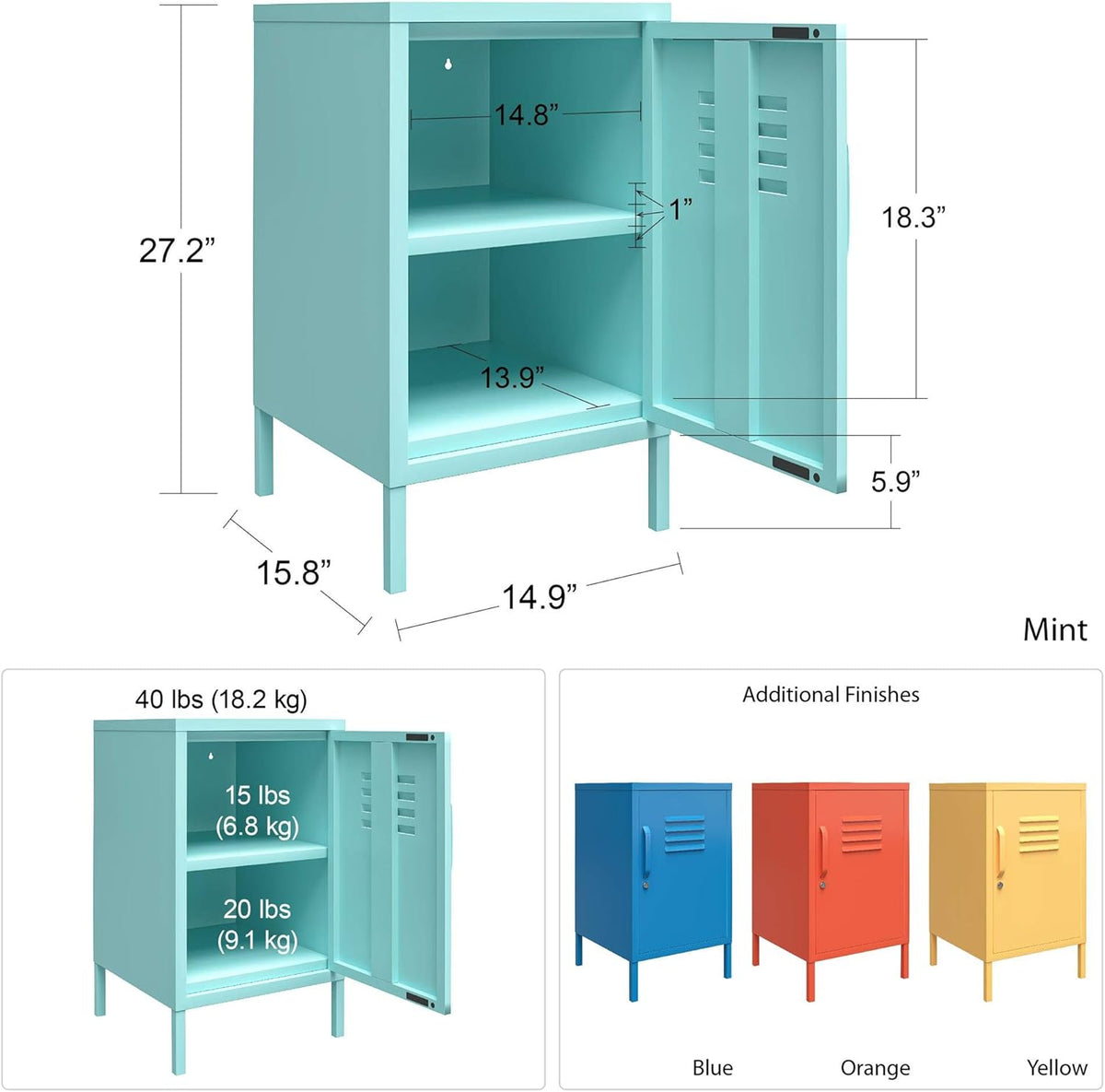Mint Metal End Table E996