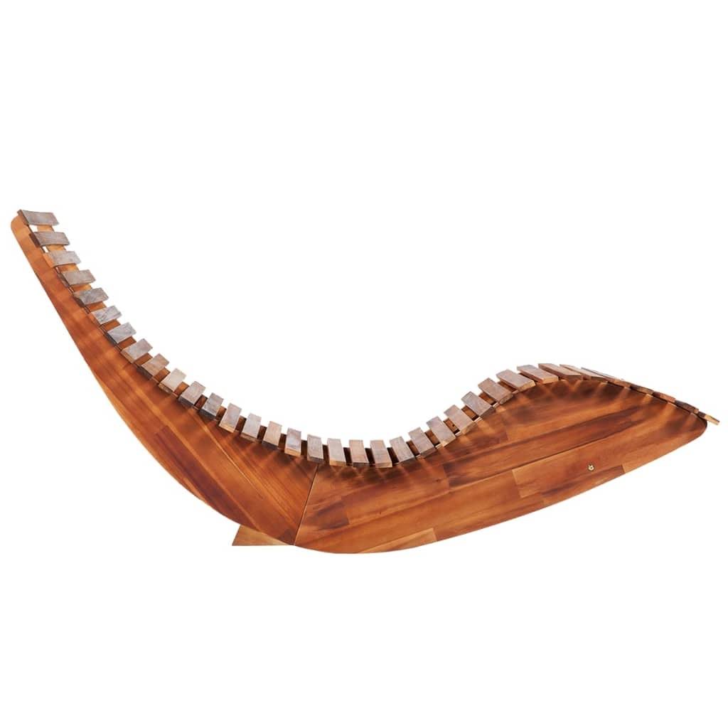 2 Pcs Acacia Wood Rocking Sun Loungers U53525