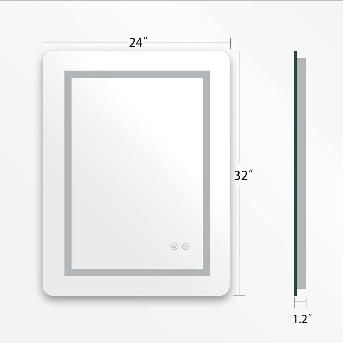 LED Mirror, 24x32 Inch Lighted Bathroom Mirror with Lights, Anti Fog, Dimmable, 3 Lighting Temperature Setting A875
