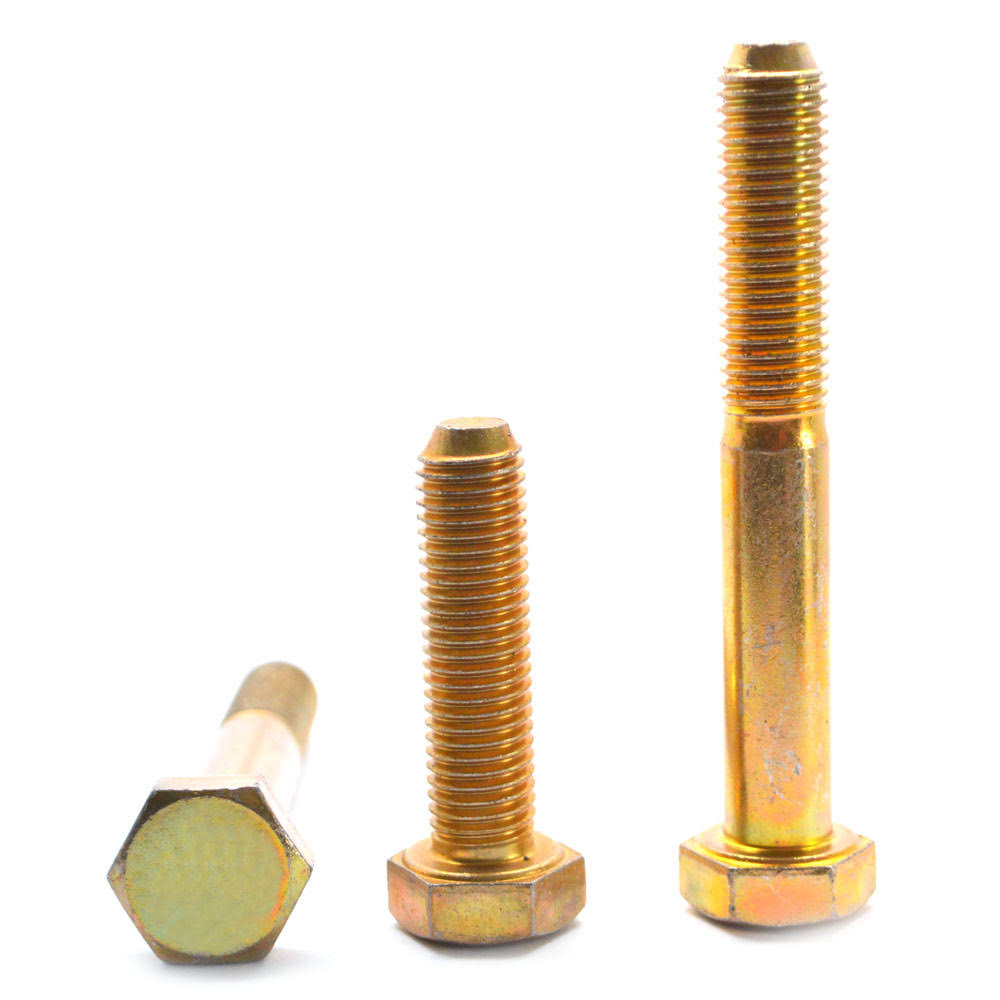 7/8-9 x 3 1/2 Coarse Thread Hex Cap Screw - USA Alloy Steel Yellow Zinc Plated H38501