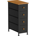 Black 4 Drawer Narrow Dresser Storage Tower S2352