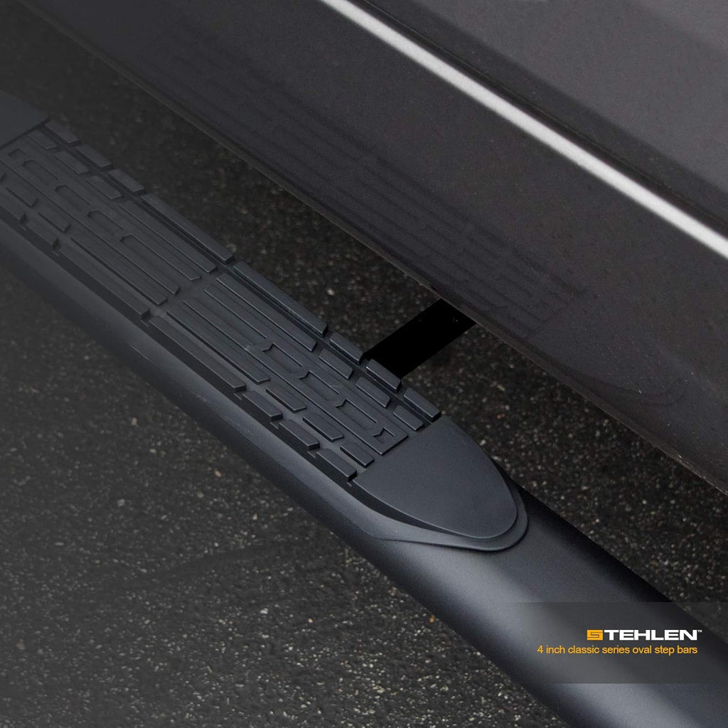 4 Oval Side Step Nerf Bars Matte Black Crew Cab B6500