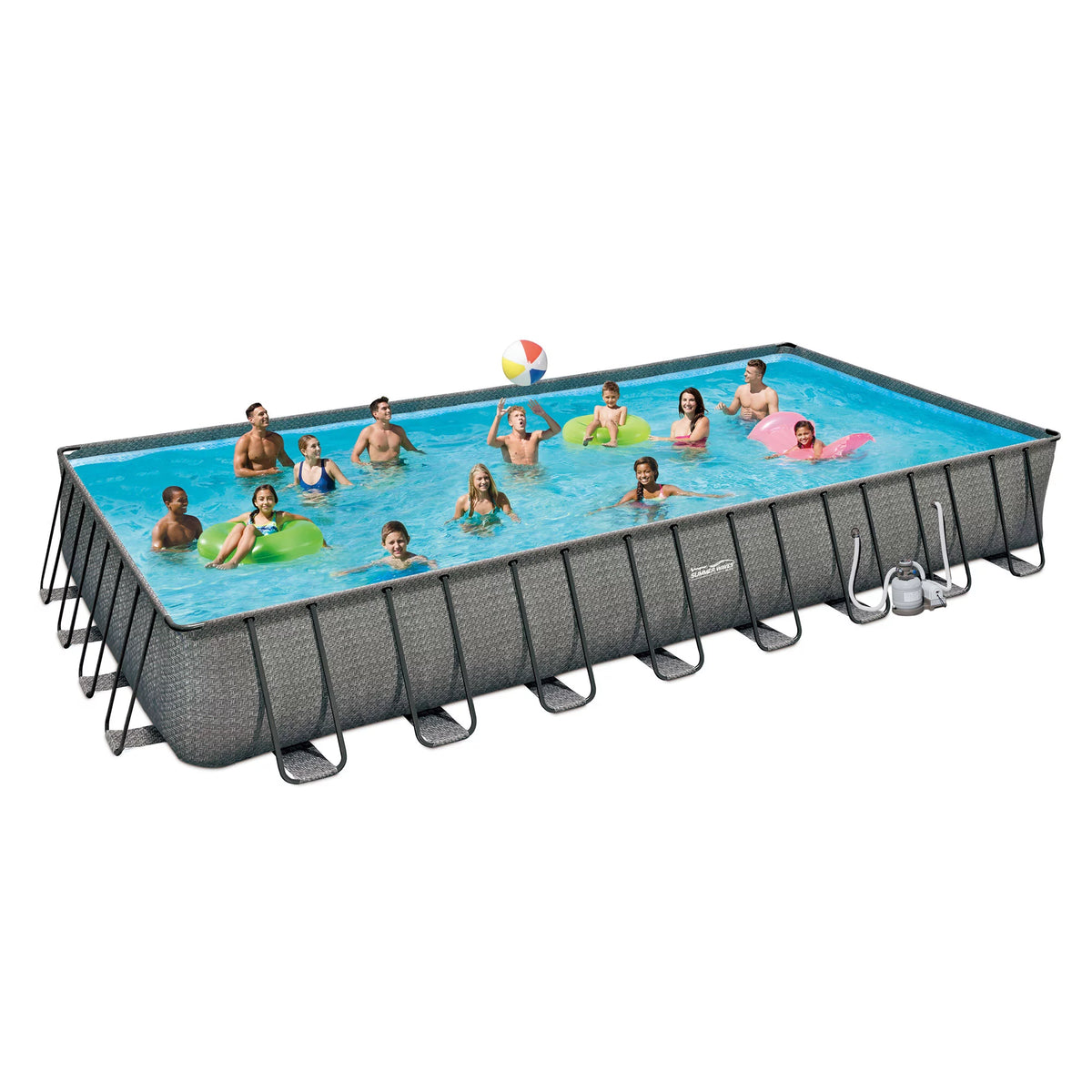 24 x 12 x 4.5' Rectangle Above Ground Frame Swimming Pool Set I294847