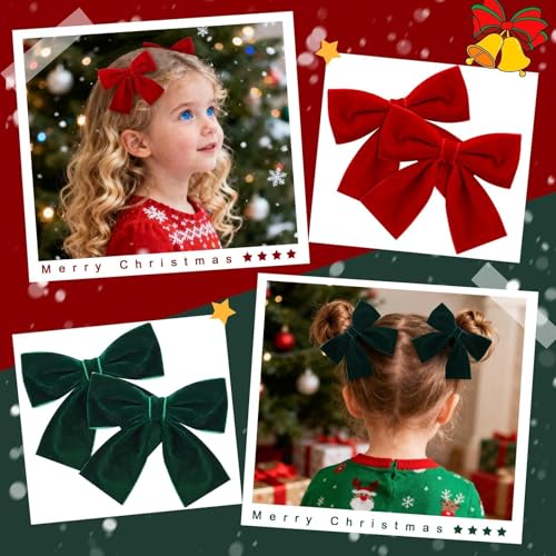 8 Pcs Velvet Hair Bows with Alligator Clips M40386