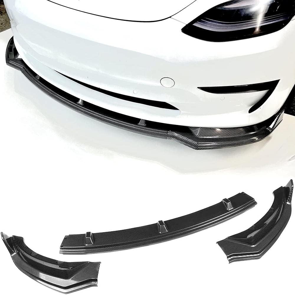 Glossy Carbon Fiber Pattern Front Bumper Lip Kit for Tesla Model Y Z900845