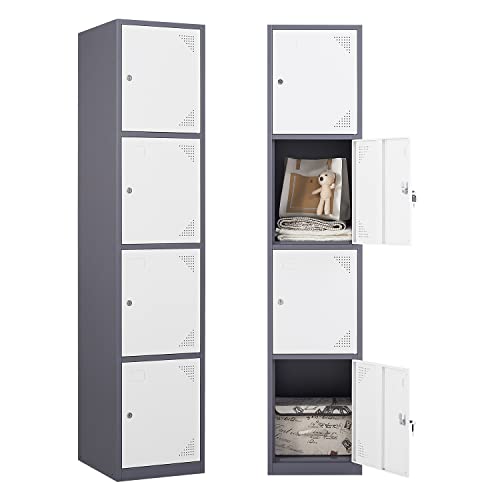 4 Door Steel Locker Cabinet with Lock and Keys Y126