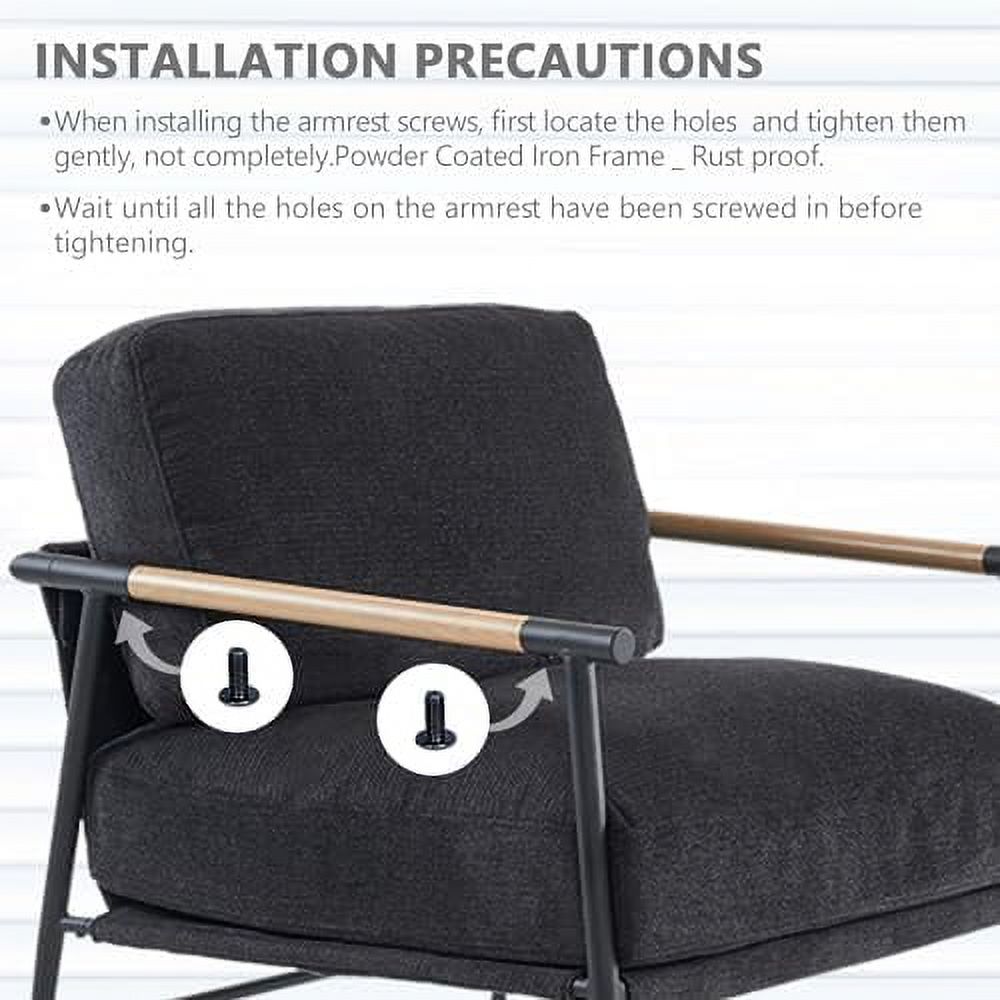 White Chenille Accent Chair with Metal Leg F587