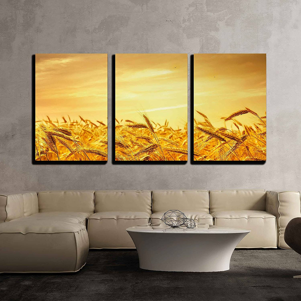 Orange X3 Panels Wall Art G245