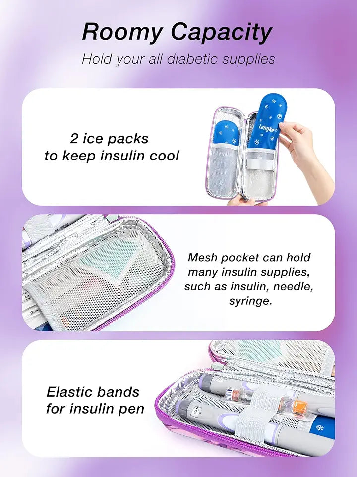 Insulin Cooler Travel Case and 2 Gel Ice Packs B442313