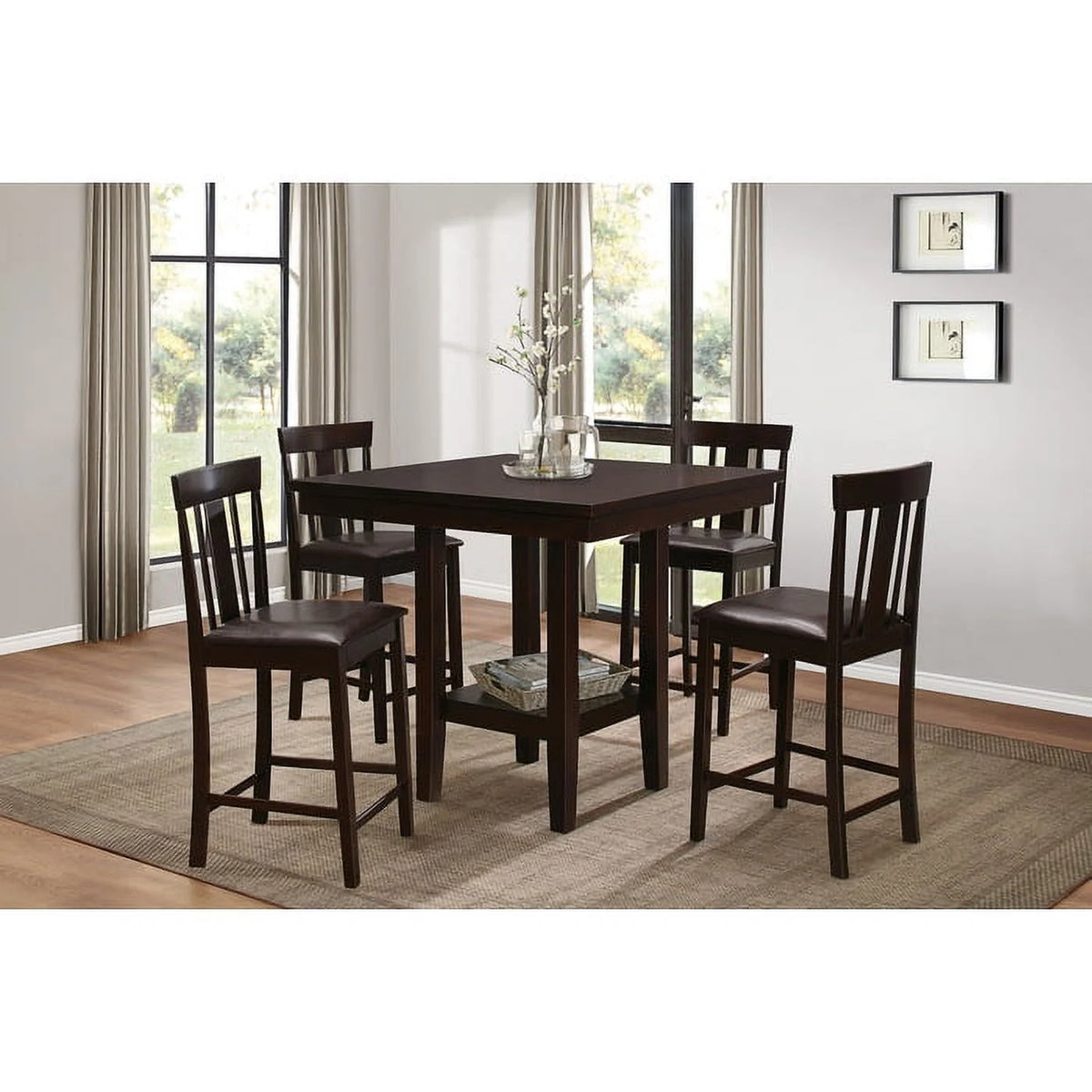 Black Bi-Cast Vinyl Counter Height Chair G364492