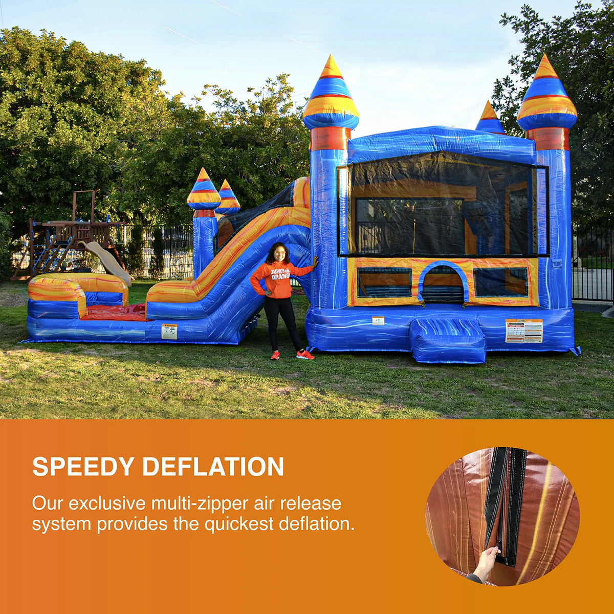 Inflatable Bounce with Two Slides B2829