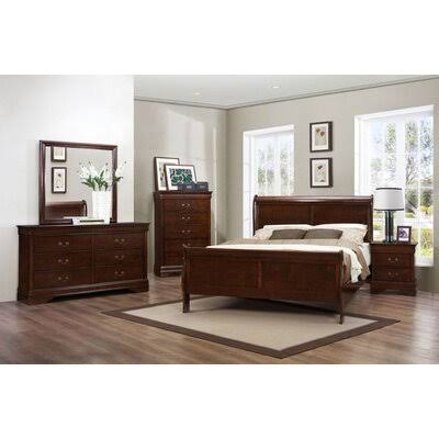 Dark Cherry Solid Wood Sleigh Bed B471