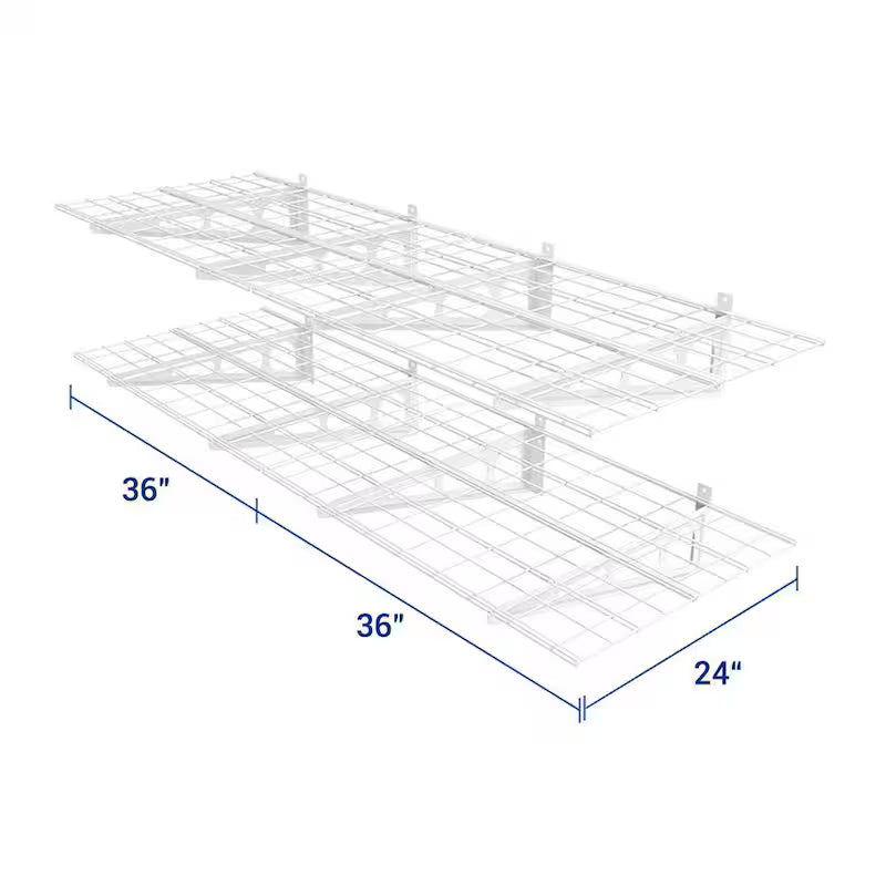 White Steel Garage Wall Shelf 4-Pack W148