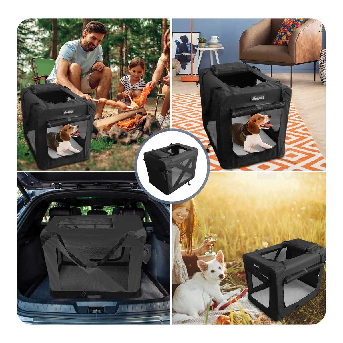Collapsible Soft-Sided Dog Crate Q63313
