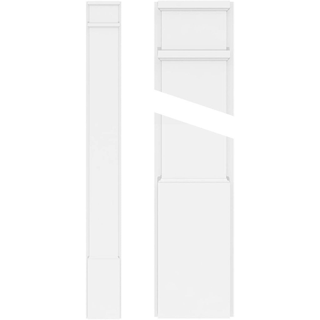 Plain PVC Pilaster with Decorative Capital & Base (Pair) A37241