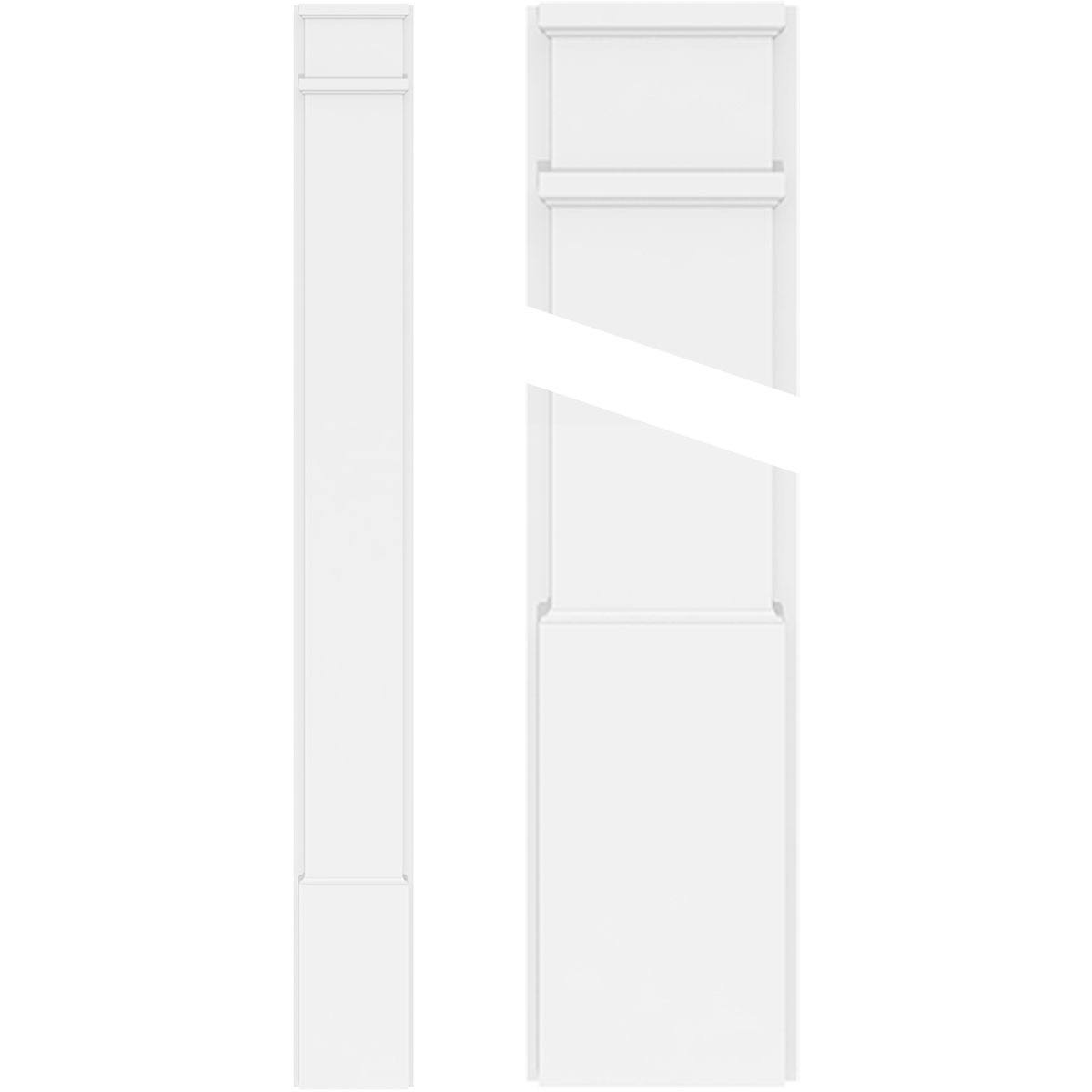Plain PVC Pilaster with Decorative Capital & Base (Pair) A37241
